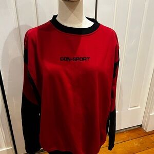 Vintage Unisex Red and Black Sweatshirt Con-Sport 100% cotton